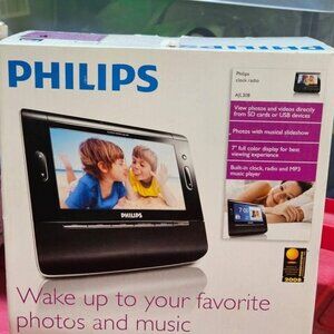 Phillips Digital Picture Frame with  Clock Radio and Player